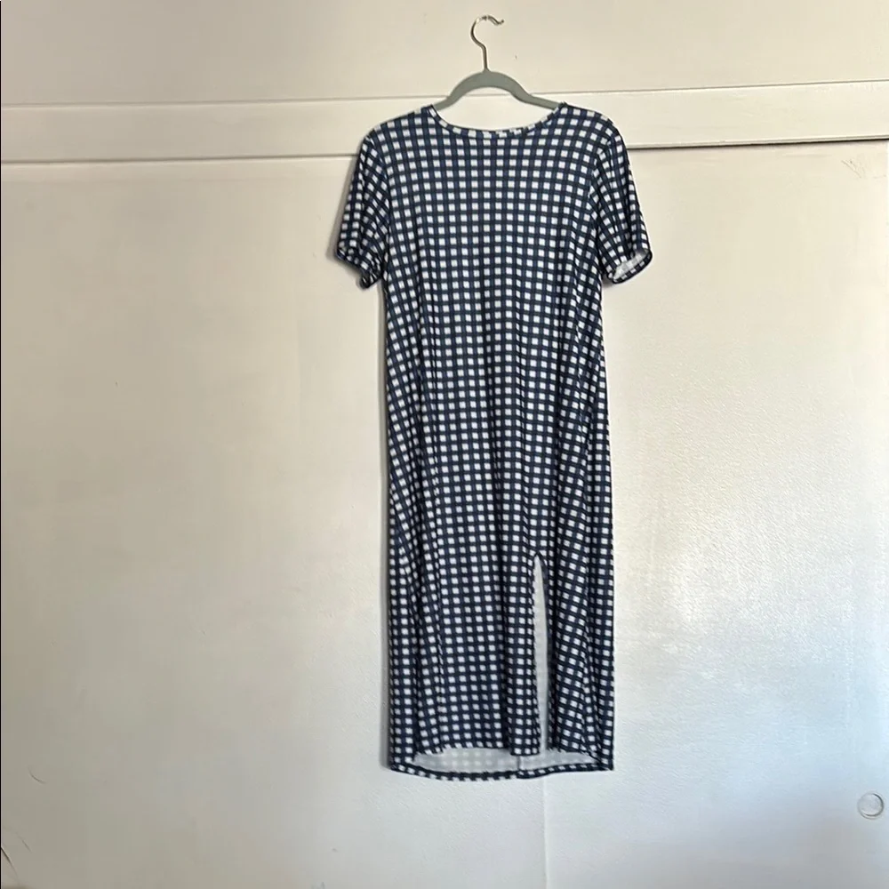 Urban Threads Navy and White Checkered Dress - Picture 1 of 3